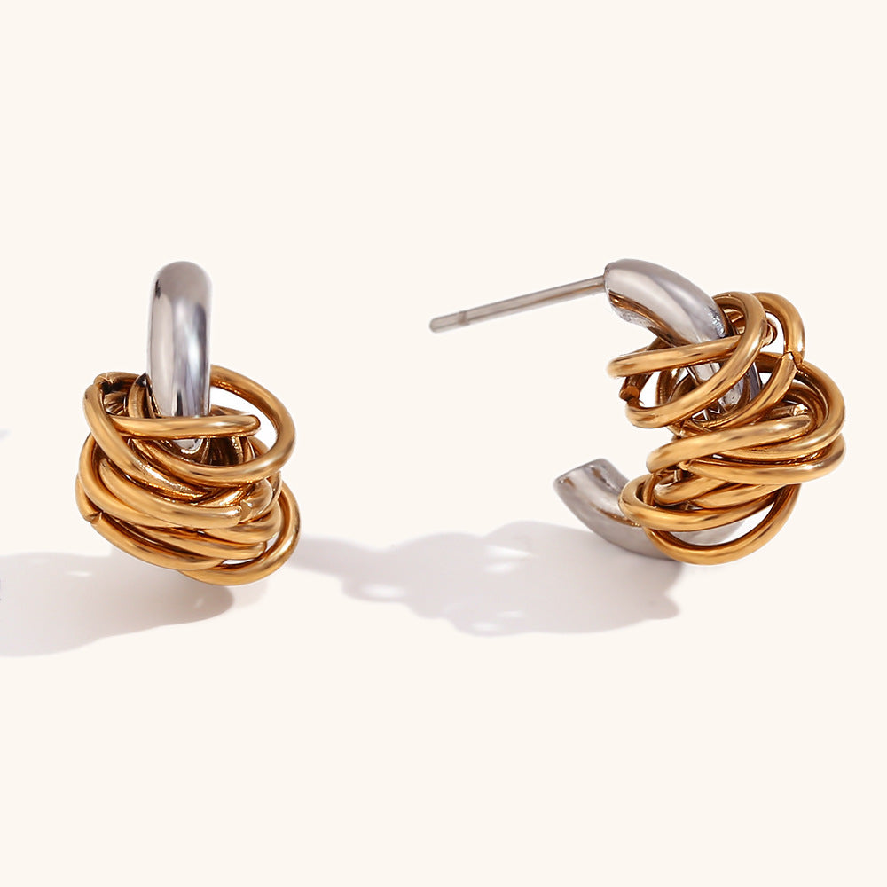 Wholesale Stainless Steel Mini Wrap C Shape Earrings